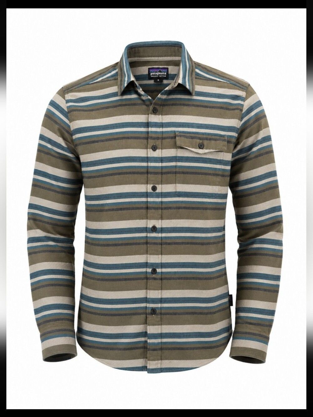 Patagonia Organic Cotton Stripe Button-Up Shirt Men's M Outdoor Workwear Casual